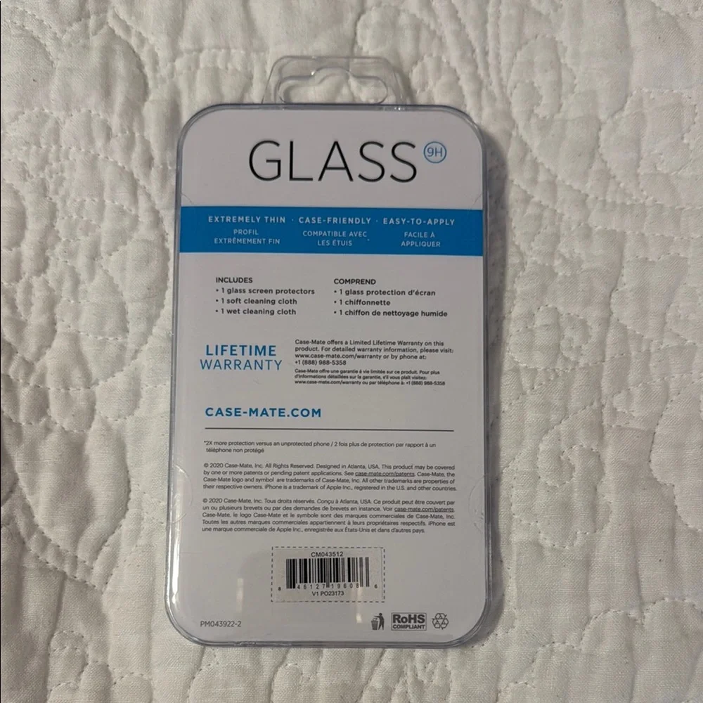 Case-Mate Tempered Glass Screen Protector-New